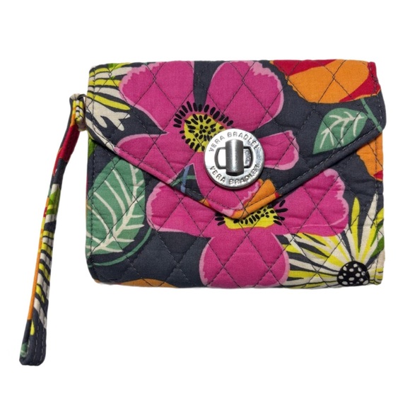 Vera Bradley Handbags - Vera Bradley Pink and‎ Black Floral Wallet